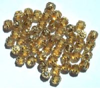 50 6mm Faceted Cathedral Coated Gold